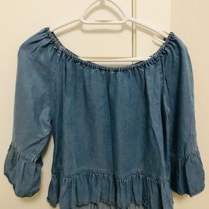 Off-The-Shoulder Zara Denim Blouse